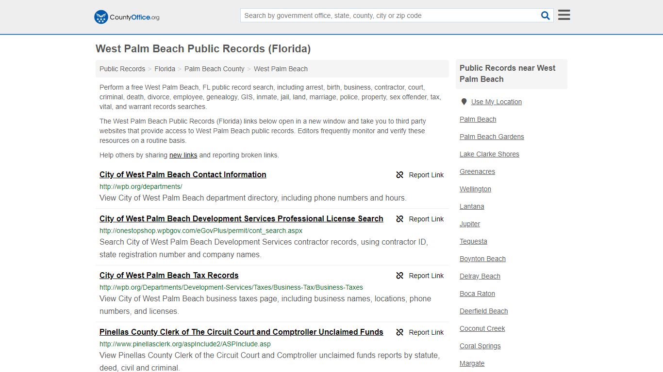 Public Records - West Palm Beach, FL (Business, Criminal, GIS, Property ...